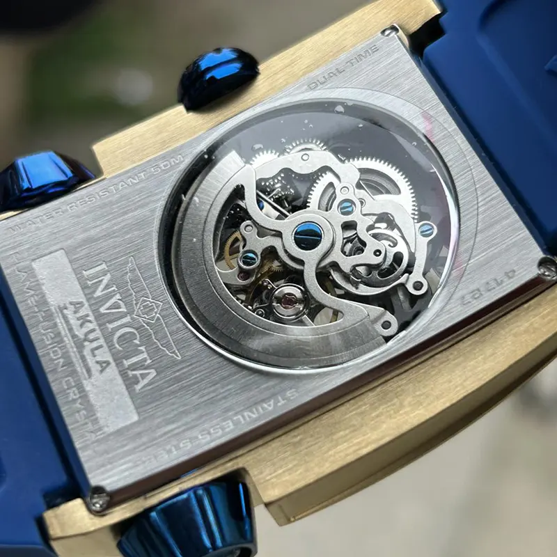 Invicta Akula Skeleton Blue Dial Dual Time Men's Watch- 41727